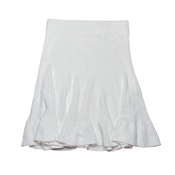 Free People Solid Gold Knit Skirt Cream Size Medium - Picture 2 of 4